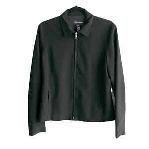 CLUB MONACO Zip Front Blazer Jacket Black L